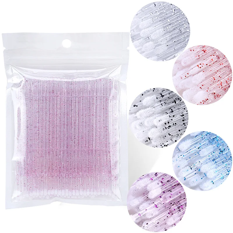 Eyelash Extension Cleaning - 100PCS Extension Brushes Lash Swab Disposable