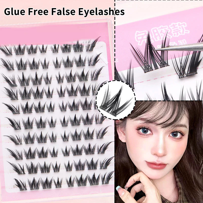 Eyelash Extension With Glue - Voluminous No Need Glue Self-adhesive False