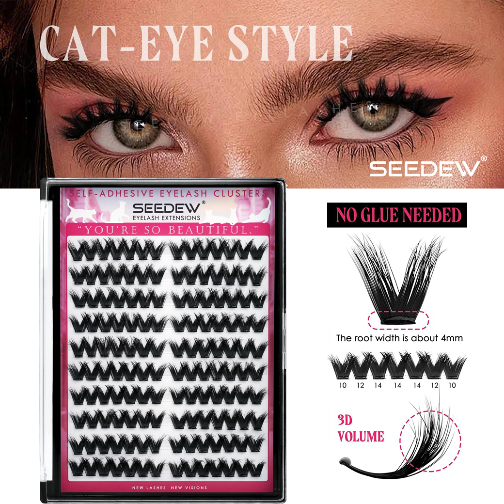 SEEDEW 3D V-shaped Thick False - đánh giá và giá Eyelash Extension With Glue