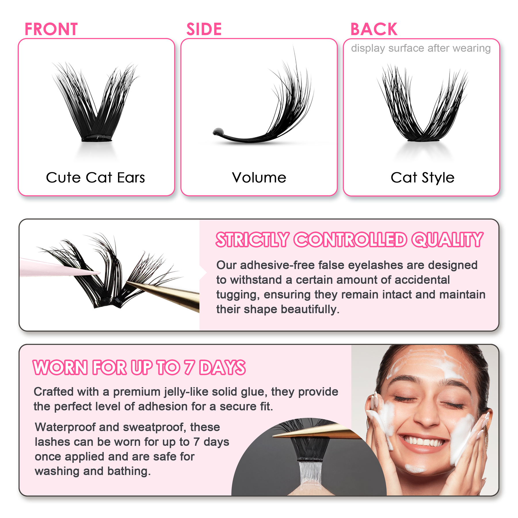 SEEDEW 3D V-shaped Thick False - đánh giá và giá Eyelash Extension With Glue