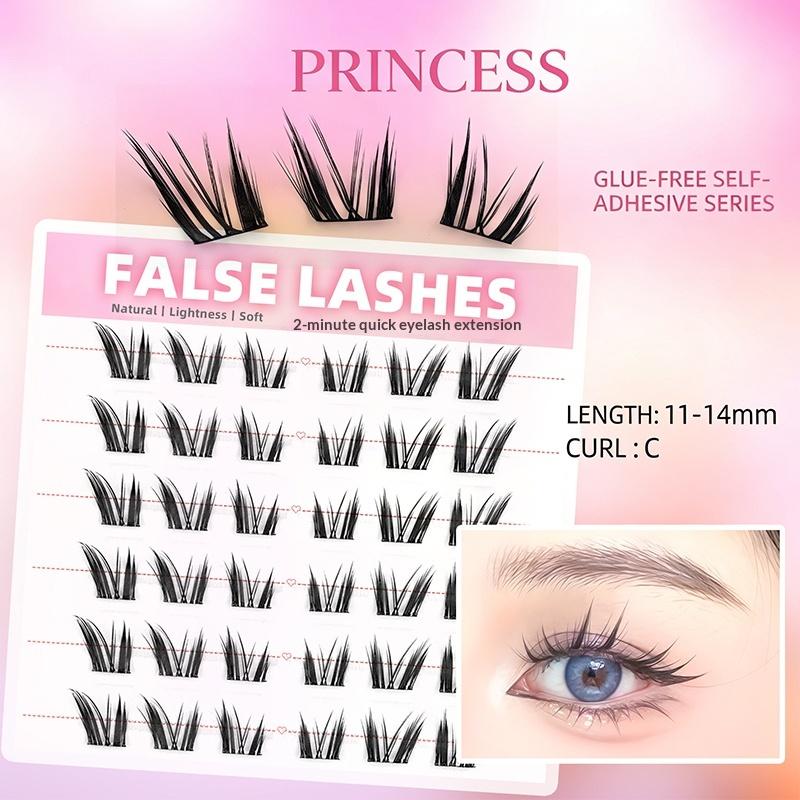 6 Rows Dense Natural False Eye - đánh giá và giá Eyelash Extension With Glue